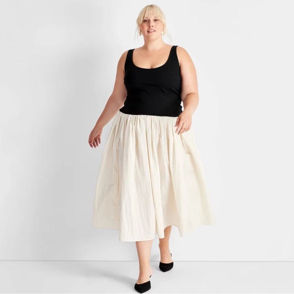 NWT Black/Cream Contrasting Knit Dress Size 2X